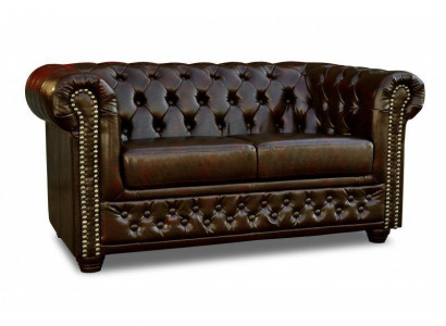 Chesterfield Sofa York 2 Sitzer mit Bettfunktion Couch Polster Sofas Couchen Neu
